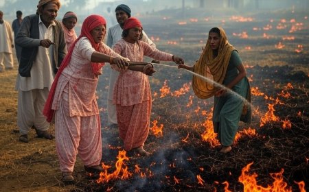 "बाड़मेर में गर्मी का कहर: मोखाब गांव आग की चपेट में, मदद को तरसते लोग"