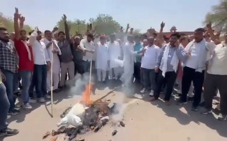 देशनोक पुल हादसा: बीकानेर में न्याय की गुहार, संघर्ष समिति के धरने के दूसरे दिन CM का पुतला दहन