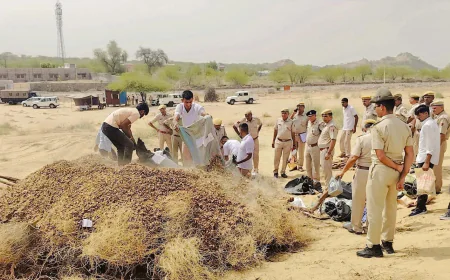 बाड़मेर में नशे के खिलाफ बड़ी कार्रवाई: एनडीपीएस एक्ट के 45 प्रकरणों में 1171 किलो डोडा पोस्त, स्मैक और एमडी नष्ट