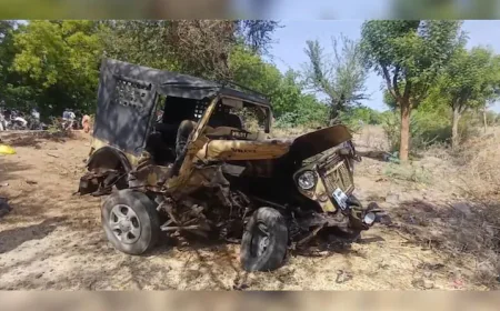 जालोर में स्टेट हाईवे पर सांड के कारण हुए भीषण हादसे में 4 की मौत, 13 घायल