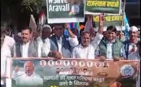 राजस्थान में कांग्रेस का 'अरावली बचाओ' अभियान: बीजेपी पर चंदा लेकर खनन की अनुमति देने का आरोप